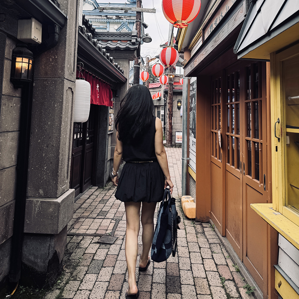 TANG TOWN 自制 25姆米丝锦绸气球裙摆无袖连衣裙/背心裙