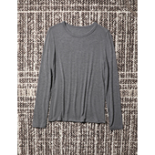 TANG T恤 亲肤细腻高弹塑身叠穿圆领打底长袖 TOWN 山羊绒粘纤混纺