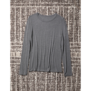 亲肤细腻高弹塑身叠穿圆领打底长袖 山羊绒粘纤混纺 T恤 TOWN TANG