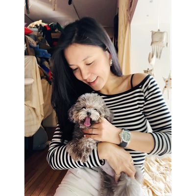 TANG TOWN 自制 轻薄美丽奴羊毛露肩修身显瘦条纹针织T恤女夏