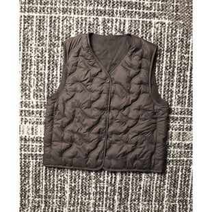 TANGTOWN【双面穿】90白鹅绒羽绒马甲 轻薄款修身大衣叠穿内胆 冬