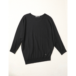 羊毛 棉 花边圆领针织衫 TOWN 蝙蝠连袖 羊绒 一片式 TANG 莫代尔