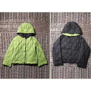 轻盈保暖菱格绗缝连帽羽绒服外套 质感90鹅绒 TANGTOWN 双面穿