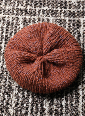 TANG TOWN 时髦精B入 莼手工钩编时髦佰搭保暖针织帽/帽子 冬季