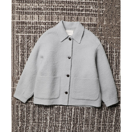 TANG TOWN 奢暖轻柔羊驼毛/羊毛双面呢 松弛廓形落肩毛呢外套