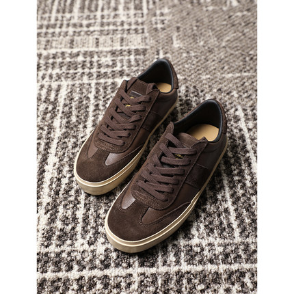 TANG TOWN 秋冬款 风靡复古系带头层牛皮休闲板鞋运动鞋/德训鞋女