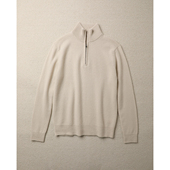 TOWN老钱男士 高奢100羊绒 轻盈保暖 TANG 拉链半高领针织衫 毛衣