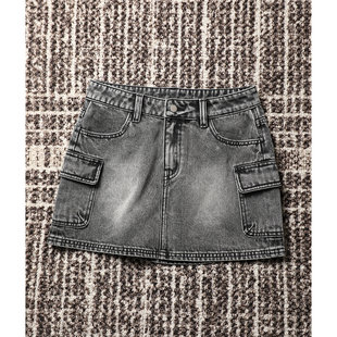 TOWN自制 复古工装 时髦出挑 美式 牛仔短半裙 焕活年轻时髦度 TANG