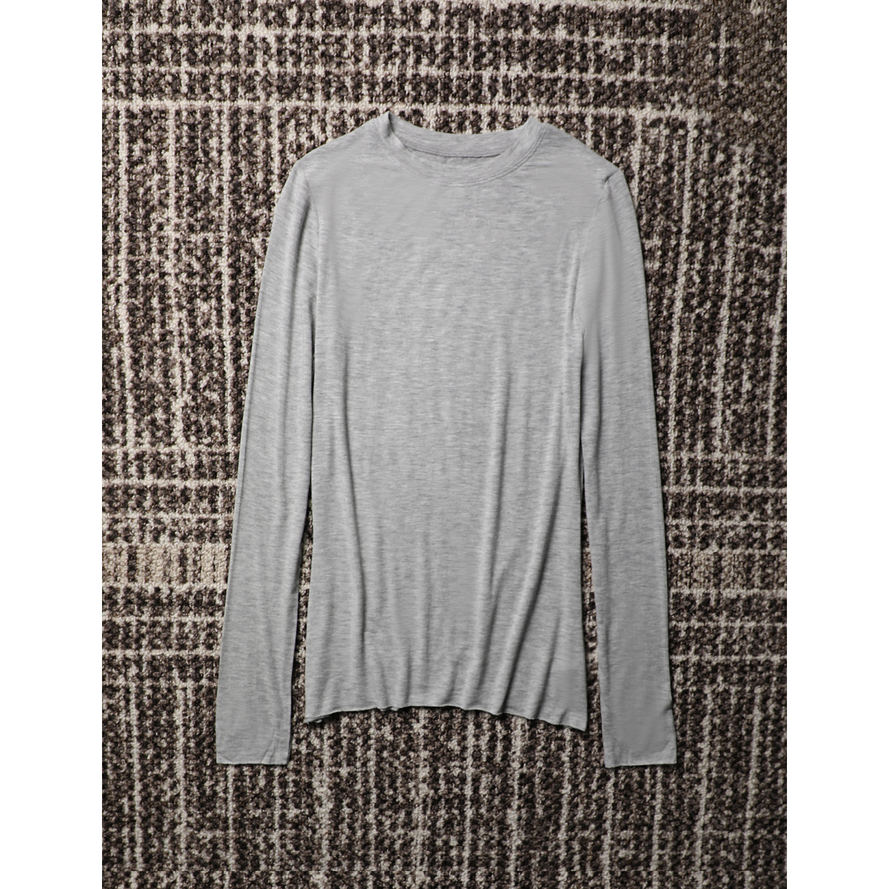 TANG TOWN 刚需多色入 苣轻柔莫代尔/山羊绒混纺圆领长袖打底T恤