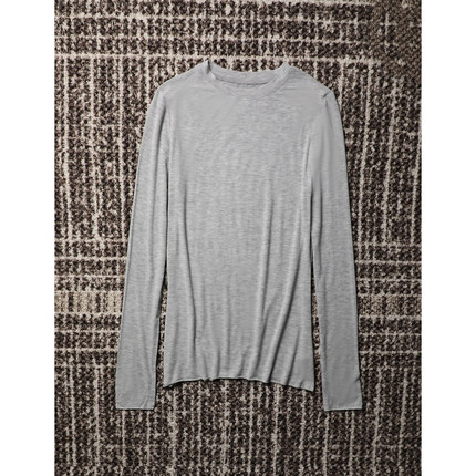 TANG TOWN 刚需多色入 苣轻柔莫代尔/山羊绒混纺圆领长袖打底T恤