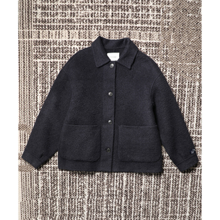 羊毛双面呢 奢暖轻柔羊驼毛 松弛廓形落肩毛呢外套 TOWN TANG