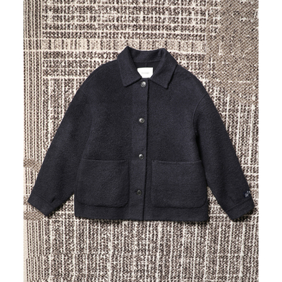 TANG TOWN 奢暖轻柔羊驼毛/羊毛双面呢 松弛廓形落肩毛呢外套