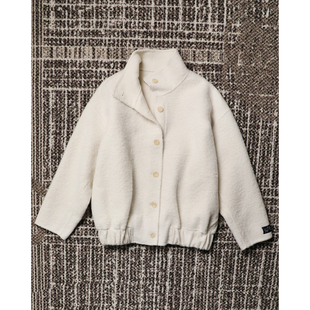 羊毛双面呢 奢暖轻柔羊驼毛 松弛廓形落肩毛呢夹克外套 TOWN TANG