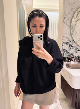 TANG TOWN 自制 时髦进阶结构感细节 时装斜纹羊毛不对称设计上衣