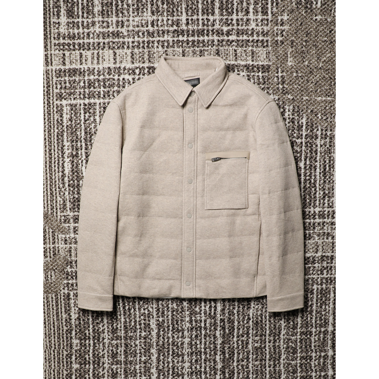 TANG TOWN 老钱风男款商务休闲衬衫款山羊绒针织90鹅绒羽绒服外套