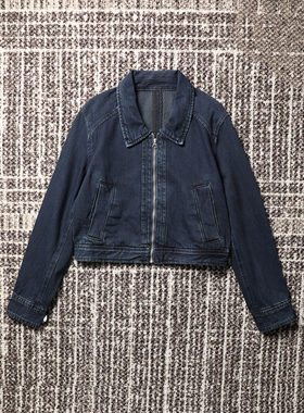 TANG TOWN 法式CHIC/港风 佰搭灵魂单品 复古短款牛仔夹克外套 女