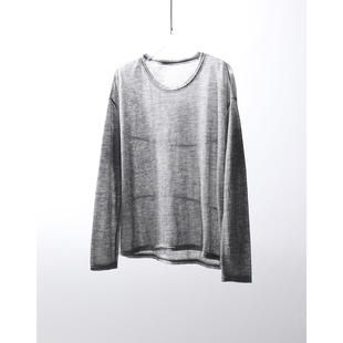 空气感肌理羊毛羊绒裁剪廓形圆领针织衫 营造仙美氛围 TOWN TANG