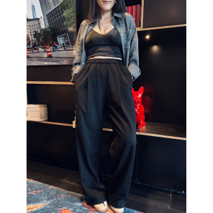 长裤 TANG 纯羊绒厚垂有型时髦松紧腰阔腿裤 自制高克重厚版 TOWN