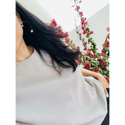 TANG TOWN 自制 破格单调尽显艺术美感 羊毛混纺连袖松紧调节上衣