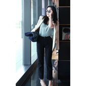 女秋 精选好物时髦百搭水洗毛边显瘦牛仔裤 自制 TANGTOWN一见如故