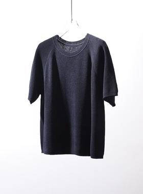 TANG TOWN 春夏刚需 呼吸感轻薄干爽全亚麻 圆领针织套衫/T恤