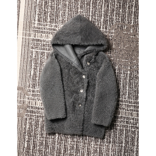 皮草外套 进口全羊毛皮毛一体连帽中长款 TANG TOWN