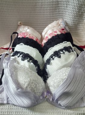大码34/75F日韩内衣文胸有无钢圈聚拢刺绣蕾丝多扣无插垫杂款