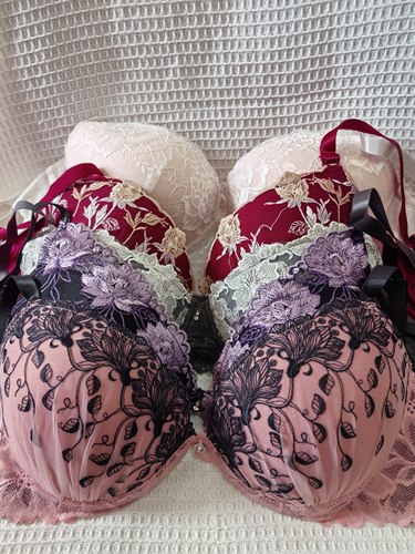 大码36/80H日韩内衣文胸钢圈聚拢刺绣蕾丝多扣无插垫杂款