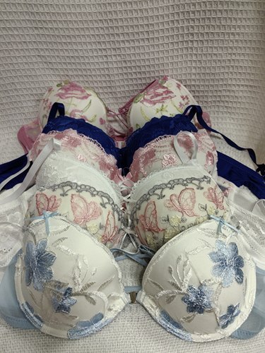 大码34/75B（M码）日韩内衣文胸钢圈聚拢刺绣蕾丝多扣无插垫杂款