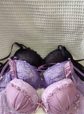 大码32/70F日韩内衣文胸有钢圈聚拢刺绣蕾丝多扣无插垫杂款