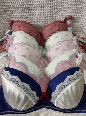 大码36/80C（L）日韩内衣文胸有钢圈聚拢刺绣蕾丝多扣无插垫杂款