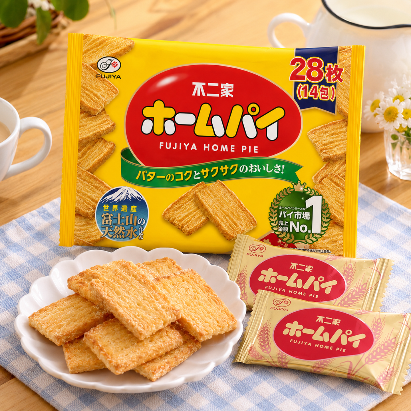 日本进口不二家小麦黄油千层酥曲奇饼干零食小吃儿童解馋休闲食品