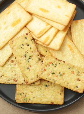 本垒北海道素食/芝士脆饼干288g蔬菜薄片点心解馋小吃年货v零食品