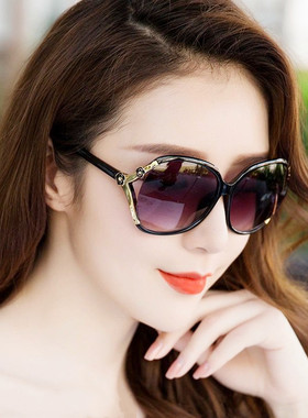 厂家直销山茶花眼镜韩范儿花镂空点漆玫瑰花墨镜新款太阳镜女发