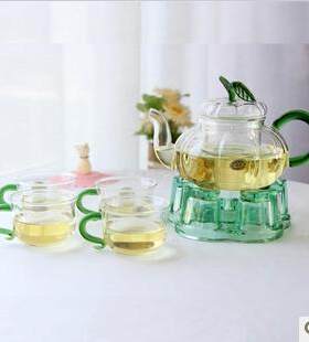 玻璃花茶壶可加热功夫茶具