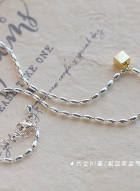 金属锁骨链女几何方块锁骨链