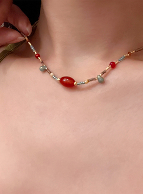 小Z优品彩色串珠项链复古民族风