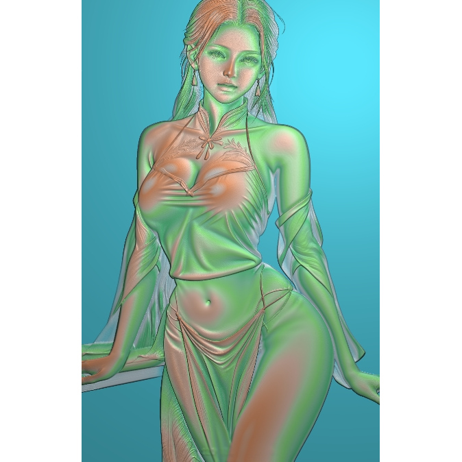 JD0093精雕图jdp写真写实现代风美女 屏风挂屏浮雕图灰度图木雕