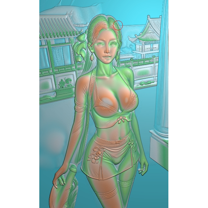 JD0116精雕图jdp写真写实现代风美女 屏风挂屏浮雕图灰度图木雕