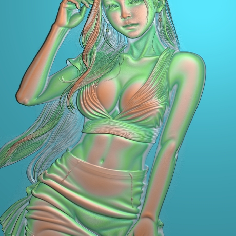 JD0083精雕图jdp写真写实现代风美女 屏风挂屏浮雕图灰度图木雕