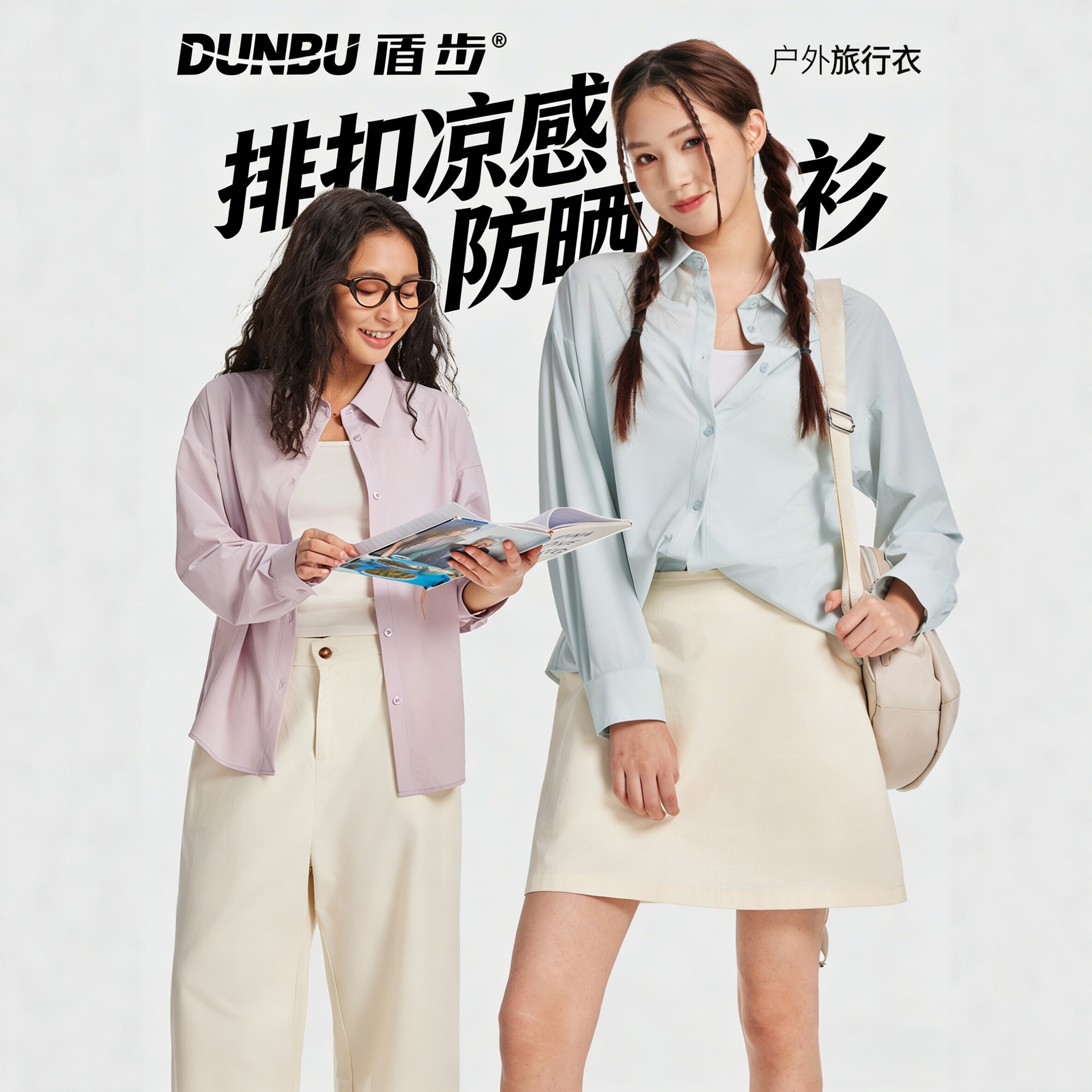 盾步女夏季衬衫防晒衣长袖前后排扣简约大气抗菌防水防晒外套215