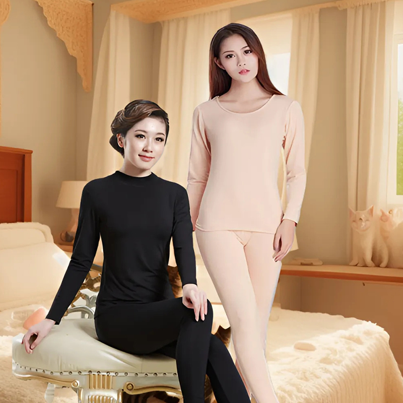 中领长袖精梳棉内衣套装潘美格