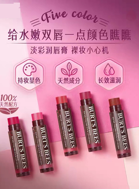 临期美国正品Burt's Bee小蜜蜂天然涂鸦淡彩润唇膏/口红 孕妈可用