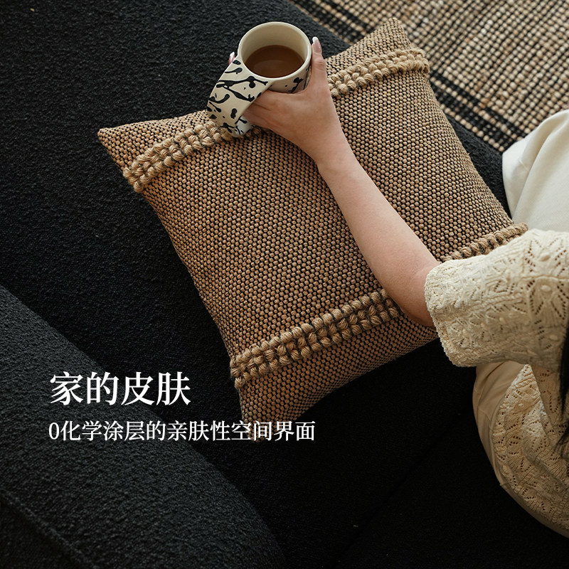 抱枕手工编织中古风靠枕轻奢高级感飘窗装饰样板间民宿靠垫床头