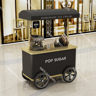 奢侈品摆摊小推车咖啡广告宣传车商场门店引流活动装饰促销花车