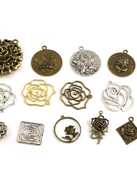 DIY复古合金饰品配件 古青铜色 合金挂件 中英文 印字挂坠 20911