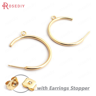 Diy饰品配件圆圈30MM 丝粗2MM铜镀真金圆圈耳圈耳钉(含耳塞)35242