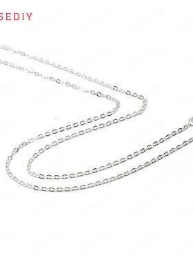 Diy饰品配件链长41CM 链宽1.5MM左右铁镀银色细扁O链36960