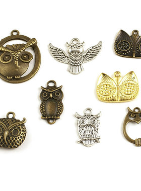 DIY复古合金 饰品配件 合金挂件 挂坠 吊坠 猫头鹰 21765
