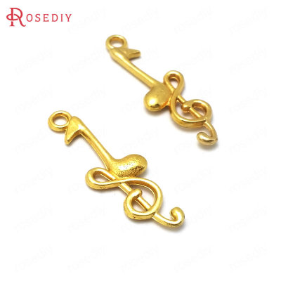耳环耳饰配件Diy饰品配件 32x10MM 锌合金 金色乐符挂件吊坠35946